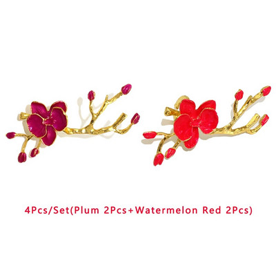 4Gb plūmju ziedu ziedi salvešu gredzeni ziemas brīvdienu mājai viesnīcas dārza kāzu svinību galda noformējums (8 krāsas) HWM84