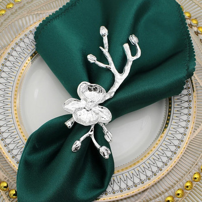 4Gb plūmju ziedu ziedi salvešu gredzeni ziemas brīvdienu mājai viesnīcas dārza kāzu svinību galda noformējums (8 krāsas) HWM84