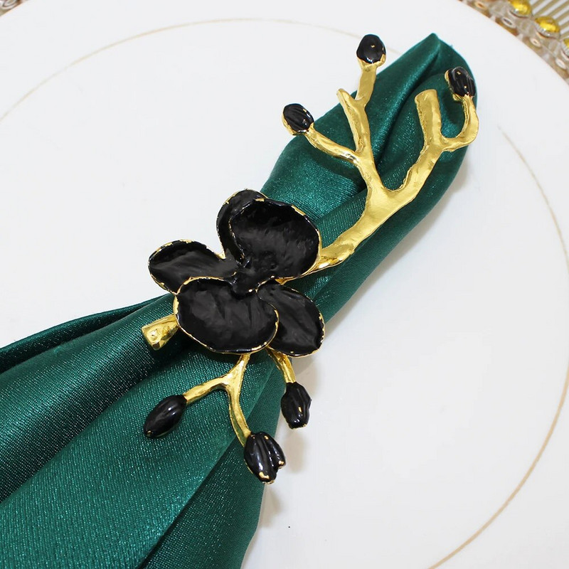 4Gb plūmju ziedu ziedi salvešu gredzeni ziemas brīvdienu mājai viesnīcas dārza kāzu svinību galda noformējums (8 krāsas) HWM84