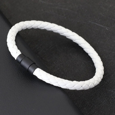 Noter férfi bőr karkötő karkötő fekete mágneses csat illeszkedő egymásra rakható karkötő szabadidős kiegészítők Pulsera Hombre ékszerek