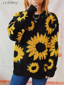 Sieviešu džemperis trikotāžas ziedu puķu džemperi ar garām piedurknēm Eleganti silti trikotāža Rudens ziemas apģērbi sievietēm 2023. gada jaunums