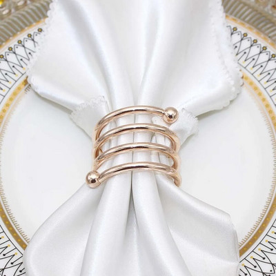 2 gab Dobu ziedu salvešu gredzens metāla salvešu gredzenu turētājs kāzu ballītei svētku banketam Ziemassvētku vakariņu galda dekors