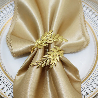 2 gab Dobu ziedu salvešu gredzens metāla salvešu gredzenu turētājs kāzu ballītei svētku banketam Ziemassvētku vakariņu galda dekors