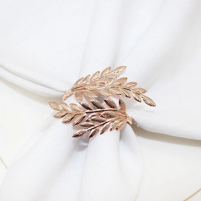 2 gab Dobu ziedu salvešu gredzens metāla salvešu gredzenu turētājs kāzu ballītei svētku banketam Ziemassvētku vakariņu galda dekors