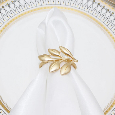 2 gab Dobu ziedu salvešu gredzens metāla salvešu gredzenu turētājs kāzu ballītei svētku banketam Ziemassvētku vakariņu galda dekors