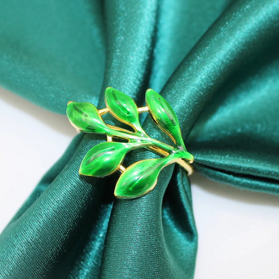 2 gab Dobu ziedu salvešu gredzens metāla salvešu gredzenu turētājs kāzu ballītei svētku banketam Ziemassvētku vakariņu galda dekors