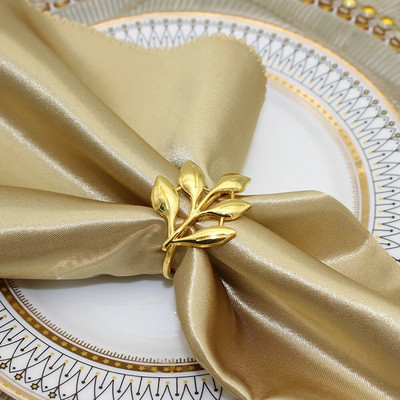 2 gab Dobu ziedu salvešu gredzens metāla salvešu gredzenu turētājs kāzu ballītei svētku banketam Ziemassvētku vakariņu galda dekors