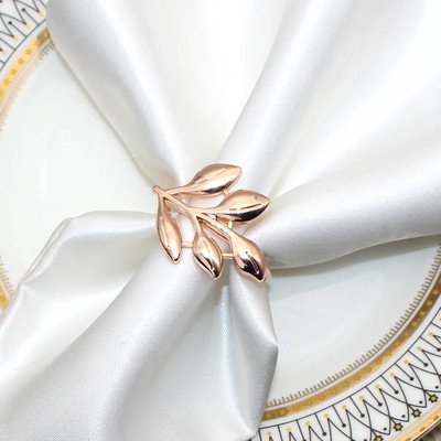 2 gab Dobu ziedu salvešu gredzens metāla salvešu gredzenu turētājs kāzu ballītei svētku banketam Ziemassvētku vakariņu galda dekors