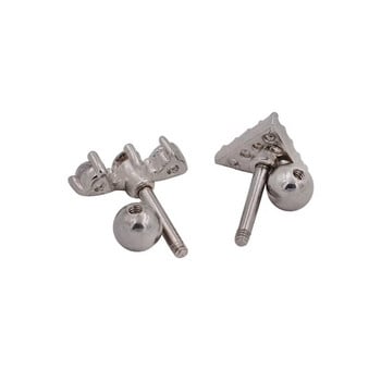 Starbeauty 2Pcs Ασημί 3A Κρυστάλλινο Ζιργκόν Tragus Piercing Ear Cartilage Earrings 316L Surgical Steel Body Jewelry Helix Piercing