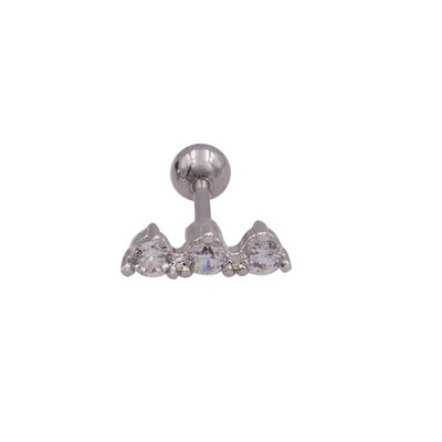 Starbeauty 2Gb Sudrabs 3A Crystal Circon Tragus Pīrsings Ausu Skrimšļa Auskari 316L Ķirurģiskā tērauda ķermeņa rotaslietas Helix pīrsings
