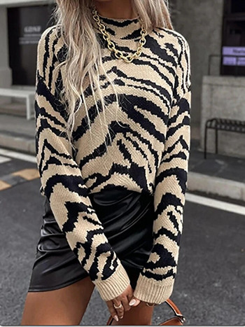 Ριγέ γυναικείο πουλόβερ μακρυμάνικο μπλουζάκια πλεκτά πουλόβερ & πουλόβερ μόδας φθινοπωρινά χειμωνιάτικα ρούχα για γυναίκες 2023