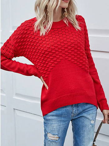 Γυναικείο πουλόβερ Κομψό πλεκτό πλεκτό μακρυμάνικο πουλόβερ Φθινοπωρινά χειμωνιάτικα ρούχα για γυναίκες 2023 Νέες παραλαβές