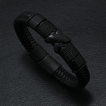 Noter Punk мъжка кожена гривна с подвижна магнитна катарама Bangle Homme Gift For Him Hiphop Wrap Braslet Cool Biker Accessories