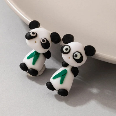 Jauna modes personība akrila māla dzīvnieka ausu kniedes meitene jauka 3D multfilma lapsa kaķis krāsaini auskari sievietēm roku darbs rotaslietas dāvanas