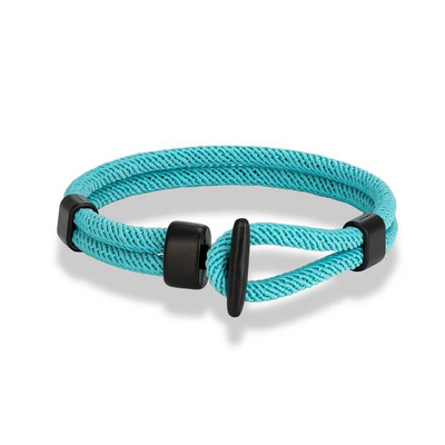 MKENDN modes vīriešu sieviešu matētas melnas rokassprādzes ar vieglu āķi, divšķiedru jūras izdzīvošanas virves rokassprādze pārim minimālisma dāvanas