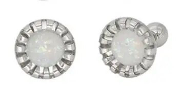 2τμχ/Παρτίδα Tragus Piercing Fake Opal Gem 1,2*6mm Eartilage Helix Barbells Lip Ring Labret Stud Σκουλαρίκι λουλούδι Σώμα κόσμημα