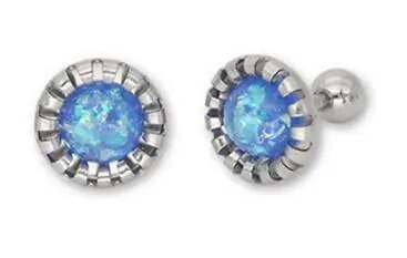 2τμχ/Παρτίδα Tragus Piercing Fake Opal Gem 1,2*6mm Eartilage Helix Barbells Lip Ring Labret Stud Σκουλαρίκι λουλούδι Σώμα κόσμημα