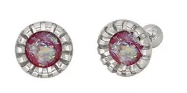 2τμχ/Παρτίδα Tragus Piercing Fake Opal Gem 1,2*6mm Eartilage Helix Barbells Lip Ring Labret Stud Σκουλαρίκι λουλούδι Σώμα κόσμημα