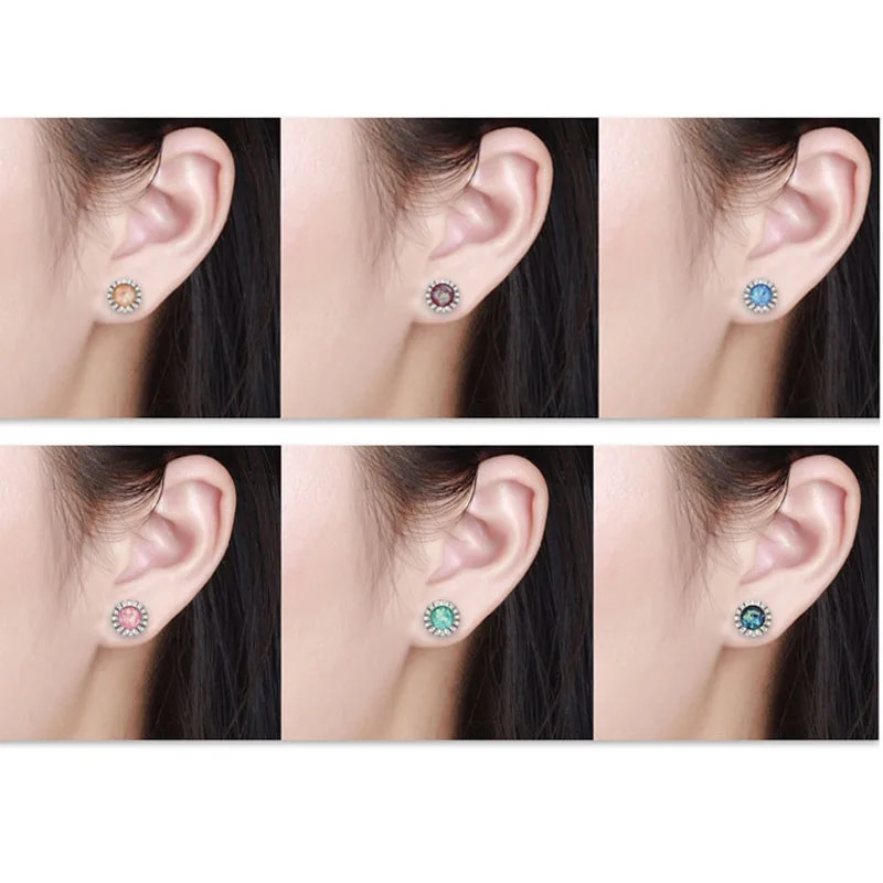 2τμχ/Παρτίδα Tragus Piercing Fake Opal Gem 1,2*6mm Eartilage Helix Barbells Lip Ring Labret Stud Σκουλαρίκι λουλούδι Σώμα κόσμημα
