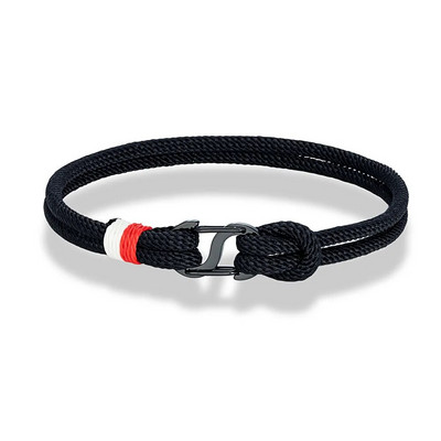 MKENDN eleganta dubultā atverama aizdare vīriešiem divvirzienu jūras sērfotāju virves rokassprādze sievietēm melna nerūsējošā tērauda karabīnes aizdare