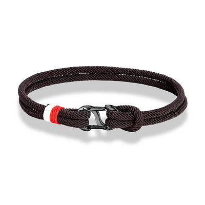 MKENDN eleganta dubultā atverama aizdare vīriešiem divvirzienu jūras sērfotāju virves rokassprādze sievietēm melna nerūsējošā tērauda karabīnes aizdare