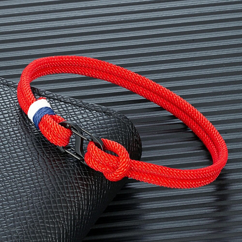 MKENDN eleganta dubultā atverama aizdare vīriešiem divvirzienu jūras sērfotāju virves rokassprādze sievietēm melna nerūsējošā tērauda karabīnes aizdare