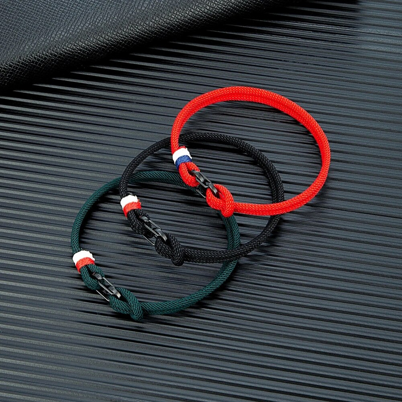 MKENDN eleganta dubultā atverama aizdare vīriešiem divvirzienu jūras sērfotāju virves rokassprādze sievietēm melna nerūsējošā tērauda karabīnes aizdare