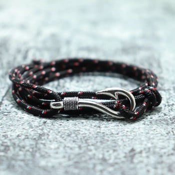 Noter Trendy Macram βραχιόλι Homme Διπλό Ρυθμιζόμενο Braslet Paracord Creative Fish Hook Mens Wrap Brazalete Δώρο για αυτόν