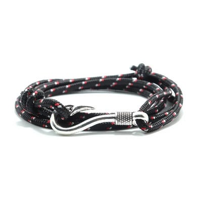 Noter trendikas Macram käevõru Homme kahekihiline reguleeritav Paracord braslet Creative Fish Hook meeste mähis Brazalete kingitus talle