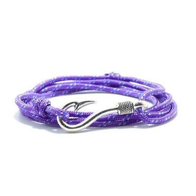 Noter trendikas Macram käevõru Homme kahekihiline reguleeritav Paracord braslet Creative Fish Hook meeste mähis Brazalete kingitus talle
