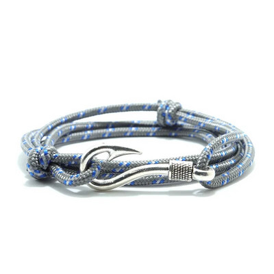 Noter trendikas Macram käevõru Homme kahekihiline reguleeritav Paracord braslet Creative Fish Hook meeste mähis Brazalete kingitus talle