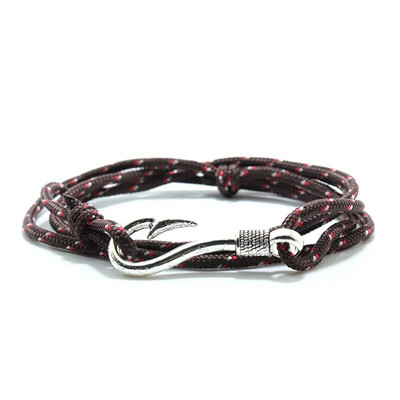 Noter trendikas Macram käevõru Homme kahekihiline reguleeritav Paracord braslet Creative Fish Hook meeste mähis Brazalete kingitus talle