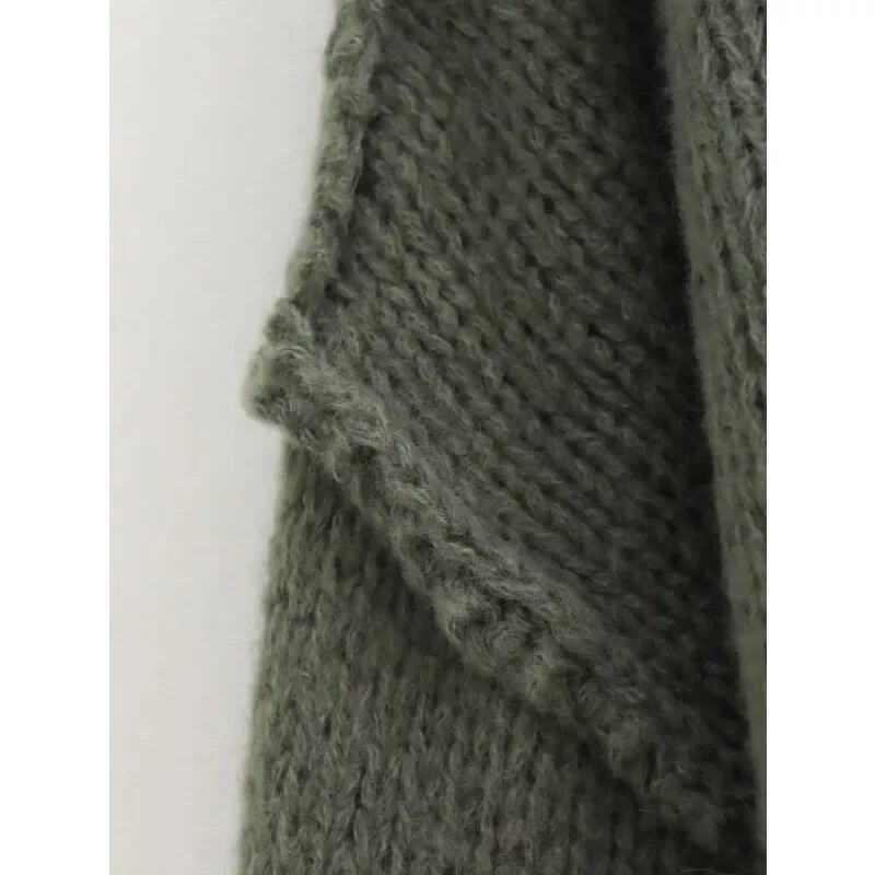 TRAF ZR Pullover Naiste Crop Knit Naiste talvesoojad kampsunid Naiste riided 2023 Uued Y 2k Top pikkade varrukatega kudumid