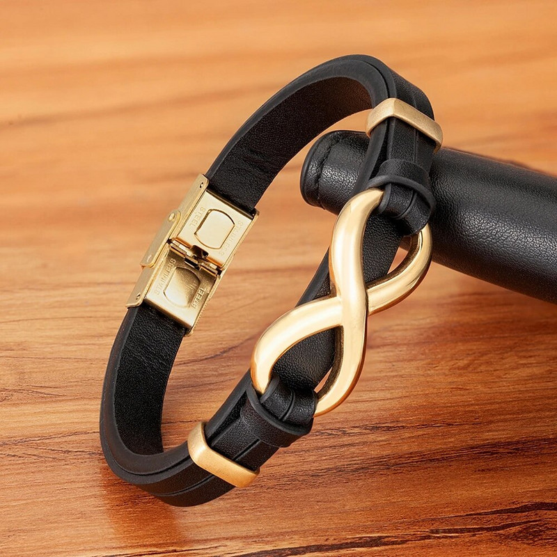 XQNI Classic divslāņu aksesuāri, īpaši izstrādāti nerūsējošā tērauda vīriešu ādas rokassprādzes daudzkrāsu kombinācija, dāvana