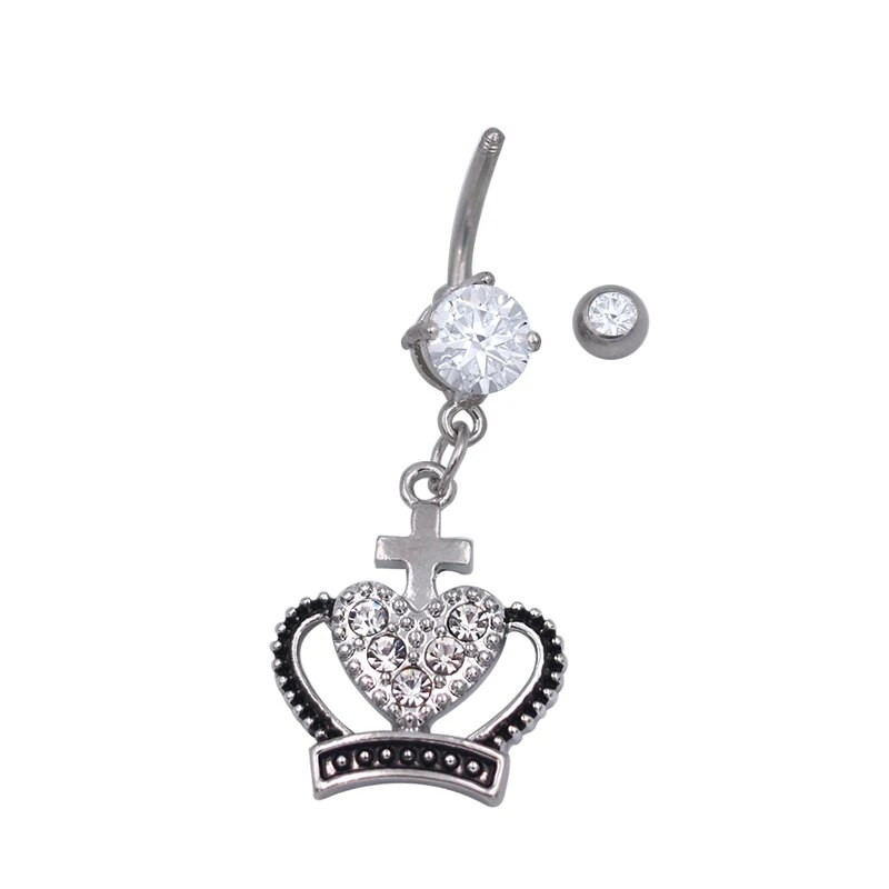 Starbeauty 1tk Crown Süda keha ehted Piercing Nabast Sõrmused Naiste Hõbedane Värv Naba Piercing Nombril
