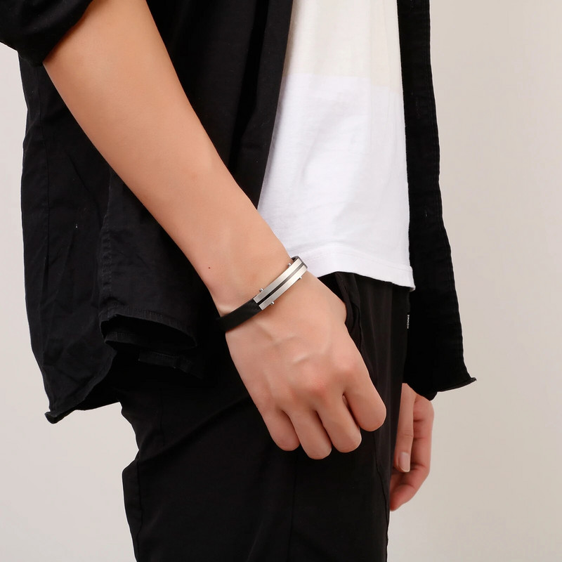 KALEN 22 cm modes īstas ādas rokassprādze vīriešiem nerūsējošā tērauda biroja ietīšanas rokassprādzes rotaslietas aksesuāri