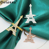 8gab. Eifeļa torņa salvešu gredzeni Bling kristāla strinakmens salvešu gredzenu turētājs Ziemassvētku brīvdienu kāzu ballīšu galda dekorēšanai