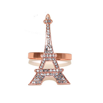 8 τμχ Δαχτυλίδια για χαρτοπετσέτες Eiffel Tower Bling Θήκη για δαχτυλίδια από κρύσταλλο στρας για χριστουγεννιάτικη διακόσμηση τραπεζιού γάμου