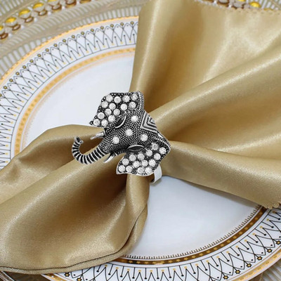 Δαχτυλίδια για χαρτοπετσέτες ελέφαντα 6 τμχ Θήκη για χαρτοπετσέτα ζώων Feng Shui για οικογενειακό πάρτι γενεθλίων Διακόσμηση τραπεζιού σπιτιού HWD37