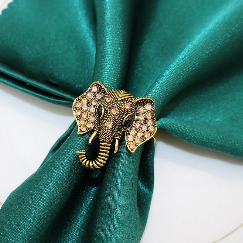 Δαχτυλίδια για χαρτοπετσέτες ελέφαντα 6 τμχ Θήκη για χαρτοπετσέτα ζώων Feng Shui για οικογενειακό πάρτι γενεθλίων Διακόσμηση τραπεζιού σπιτιού HWD37