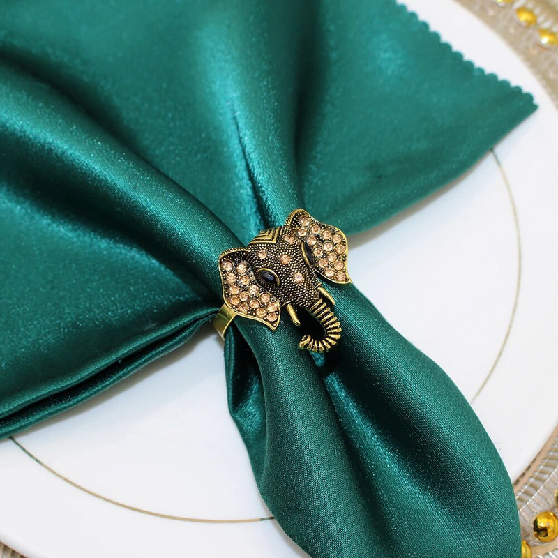 Δαχτυλίδια για χαρτοπετσέτες ελέφαντα 6 τμχ Θήκη για χαρτοπετσέτα ζώων Feng Shui για οικογενειακό πάρτι γενεθλίων Διακόσμηση τραπεζιού σπιτιού HWD37