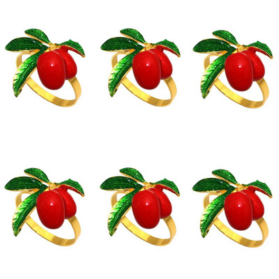 6 tk Crystal Rhinstone ananassi salvrätiku rõngad Elegantsed puuviljast salvrätikuhoidja rõngad beebi dušši jaoks sõbrapäeva pulmadekoratsiooniks