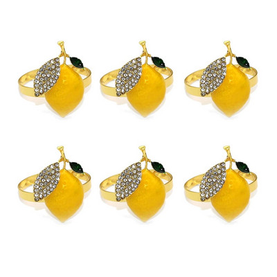 6 tk Crystal Rhinstone ananassi salvrätiku rõngad Elegantsed puuviljast salvrätikuhoidja rõngad beebi dušši jaoks sõbrapäeva pulmadekoratsiooniks