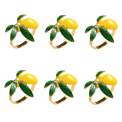 6 tk Crystal Rhinstone ananassi salvrätiku rõngad Elegantsed puuviljast salvrätikuhoidja rõngad beebi dušši jaoks sõbrapäeva pulmadekoratsiooniks