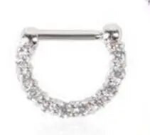 Jauna dizaina kristāla viltus deguna gredzena stīpa gredzena sprādze ķermeņa rotaslieta viltota starpsienas deguna gredzena pīrsings sievietēm ķermeņa pīrsings Nariz