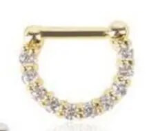 Jauna dizaina kristāla viltus deguna gredzena stīpa gredzena sprādze ķermeņa rotaslieta viltota starpsienas deguna gredzena pīrsings sievietēm ķermeņa pīrsings Nariz