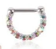 Jauna dizaina kristāla viltus deguna gredzena stīpa gredzena sprādze ķermeņa rotaslieta viltota starpsienas deguna gredzena pīrsings sievietēm ķermeņa pīrsings Nariz