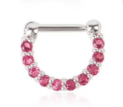 Jauna dizaina kristāla viltus deguna gredzena stīpa gredzena sprādze ķermeņa rotaslieta viltota starpsienas deguna gredzena pīrsings sievietēm ķermeņa pīrsings Nariz