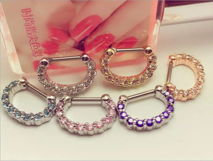 Jauna dizaina kristāla viltus deguna gredzena stīpa gredzena sprādze ķermeņa rotaslieta viltota starpsienas deguna gredzena pīrsings sievietēm ķermeņa pīrsings Nariz