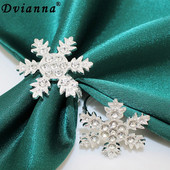 6Gb sudraba kalnu sniegpārsliņu salvešu gredzeni Ziemassvētku pusdienu galda klāšanai dzimšanas dienas kāzu galda salvešu turētājs HWC90